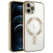 Apple iPhone 11 Pro Max için Magsafe ile uyumlu Kılıf Kamera Lensli Korumalı Şeffaf Silikon Kapak - 7