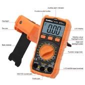 WellHise VC203 Ölçü Aleti Multimetre Avometre NCV Işıklı Ekran El Feneri Isı Ölçer - 2