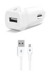 Ttec Speedcharger Serisi Micro Usb Kablolu 2.1a Araç Şarj Cihazı Beyaz - 1