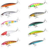 Valkyrie 10 Adet 10cm 9gr Minnow Sahte Olta Yem Seti Rapala 1m Derinlik 10 Farklı Renk Karbon Çelik İğne - 4