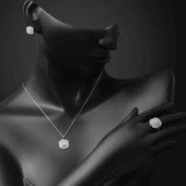 14 Ayar Baget Taşlı Beyaz Altın Set thumbnail 3