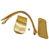 Angel Çanta Aksesuar Pelikan Çanta Saplı Parlak Rugan Deri Çanta Seti Gold Renk thumbnail 3