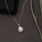 Damla Bagetli 14 Ayar Beyaz Altın Set thumbnail 7