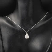 Damla Bagetli 14 Ayar Beyaz Altın Set thumbnail 4