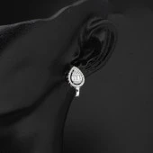 Damla Bagetli 14 Ayar Beyaz Altın Set thumbnail 5