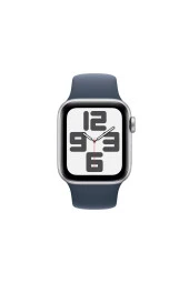 Apple Watch SE 2.Nesil (2023) GPS + Cellular 40mm Silver Aluminium Case with Storm Blue Sport Band - S/M - Gümüş - 2