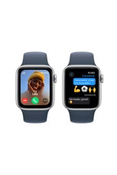 Apple Watch SE 2.Nesil (2023) GPS + Cellular 40mm Silver Aluminium Case with Storm Blue Sport Band - S/M - Gümüş - 4