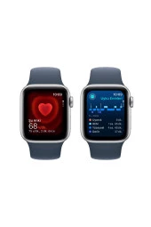 Apple Watch SE 2.Nesil (2023) GPS + Cellular 40mm Silver Aluminium Case with Storm Blue Sport Band - S/M - Gümüş - 5