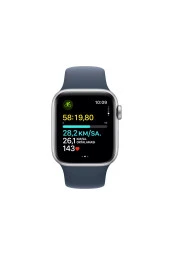 Apple Watch SE 2.Nesil (2023) GPS + Cellular 40mm Silver Aluminium Case with Storm Blue Sport Band - S/M - Gümüş - 6