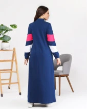 Kol Detaylı Sweat Elbise - 71020.006 - İndigo - 4