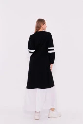 Gupse Kolları Şeritli Eteği Detaylı Spor Elbise - 71079.003 - Siyah - 4