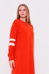 Gupse Kolları Şeritli Eteği Detaylı Spor Elbise - 71079.036 - Oranj - 4