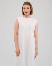 Defile İçlik Sade Basic Kolsuz Elbise - 06041.002 - Beyaz - 3