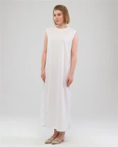 Defile İçlik Sade Basic Kolsuz Elbise - 06041.002 - Beyaz - 5
