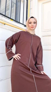 Mevlana Oversize Pamuklu Elbise - 71167.110 - Acı Kahve - 2