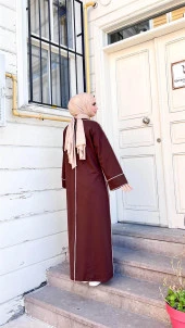 Mevlana Oversize Pamuklu Elbise - 71167.110 - Acı Kahve - 4