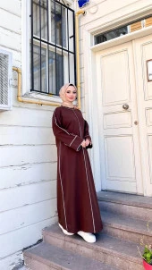 Mevlana Oversize Pamuklu Elbise - 71167.110 - Acı Kahve - 7