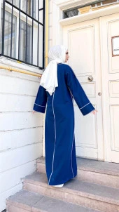 Mevlana Oversize Pamuklu Elbise - 71167.006 - İndigo - 2