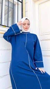 Mevlana Oversize Pamuklu Elbise - 71167.006 - İndigo - 3