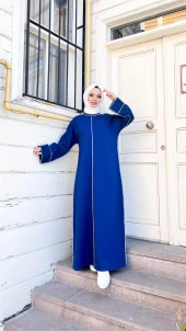 Mevlana Oversize Pamuklu Elbise - 71167.006 - İndigo - 5