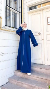 Mevlana Oversize Pamuklu Elbise - 71167.006 - İndigo - 6