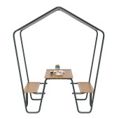 Yekta Modüler Kamelya Tenteli Bahçe Masası 6 Kişilik Piknik Masası - 1