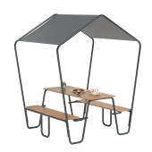Yekta Modüler Kamelya Tenteli Bahçe Masası 6 Kişilik Piknik Masası - 2