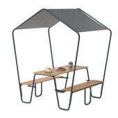 Yekta Modüler Kamelya Tenteli Bahçe Masası 6 Kişilik Piknik Masası - 3