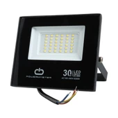 Powermaster PM-22585 30 Watt 220 Volt 6500K IP66 150* Işık Açısı Siyah Slim Kasa Led Projektör - 1