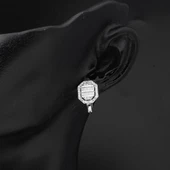 Köşeli 14 Ayar Beyaz Altın Baget Set thumbnail 6