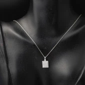 14 Ayar Beyaz Altın Baget Taşlı Spor Set thumbnail 4