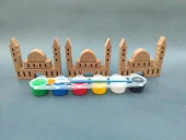 RMZN5-3 lü Ayasafya Camii ( 10 cm 18 mm ) Ramazan Ayına Özel Ahşap Boyama Etkinliği, Boyama Seti, - 3