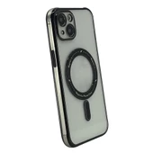 iPhone 15 Kılıf Magsafe Özellikli Gold Seri Lazer Silikon Kapak - 3