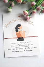 5 Adet Gold Kalpli Bileklik  Cartoon Anime Kuşe Kartlı Anneler Günü Hediyesi - Jelatinli - 2