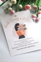 10 Adet İnci Küpe-  Cartoon Anime Kuşe Kartlı Anneler Günü Hediyesi - Jelatinli - 5