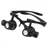 Gözlük Modeli 10X 15X 20X 25X Lens 2 Led Işıklı Büyüteç 9892G - 4