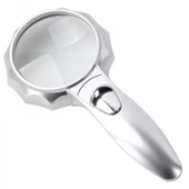 4X 6 Led Işık Aydınlatma 75Mm Optik Lens El Büyüteç - 1