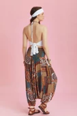 Gipe Bel Detaylı Bohem Desenli Şalvar Pantolon - 4