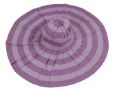 Bay Şapkacı - Yazlık Kadın Geniş Kenarlı Şeritli Şapka 5377 Mor thumbnail 2