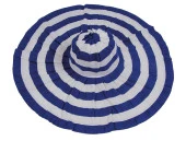 Bay Şapkacı - Yazlık Kadın Geniş Kenarlı Şeritli Şapka 5377 Lacivert thumbnail 2