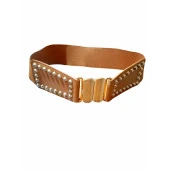 Elastik Metal Toka Detaylı Geniş Bayan Kemer - 1