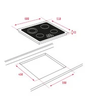 Teka TZ 6316 Elektrikli Siyah Cam Ankastre Ocak - 2
