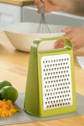 Flosoft Inox Paslanmaz Çelik Rende, Çift Taraflı Özel Tasarım Rende Yeşil - 3