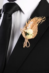 Esgue Yaka Çiçeği Bej - 1