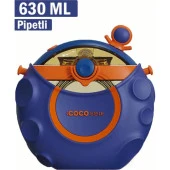 Vagonlife Cocosmile 630ML Silikon Uzay Tema Kılıflı Pipetli Askılı Tritan Çocuk Matarası Lacivert CS-0006 thumbnail 1