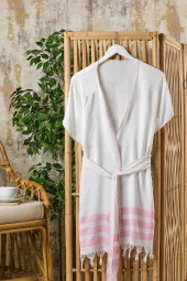 PAMUKLU VİSKON KİMONO PLAJ ELBİSESİ - 3