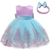 Cbtxglobal Kız Bebek Straplez Fiyonklu Prenses Abiye Elbise + Saç Bandı (534303064) - 3