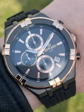 RA145064 Reward İyon Kaplama Kasa Silikon Kordon 3 Atm Suya Dayaknıklı Erkek Kol Saati thumbnail 1