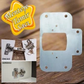 Dolap Kapak Taş Menteşe Tamir Sacı Pratik Onarım Kiti Krom Metal Yuva Tablası 6.5 x 9 cm - 1