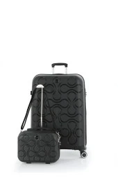 Mçs Kırılmaz Polipropilen 2'li Valiz Seti Büyük & Makyaj Siyah V376 thumbnail 1